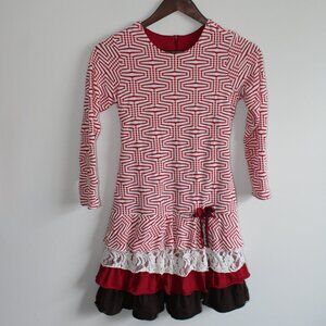 Isobella and Chloe | Long Sleeve Red and White